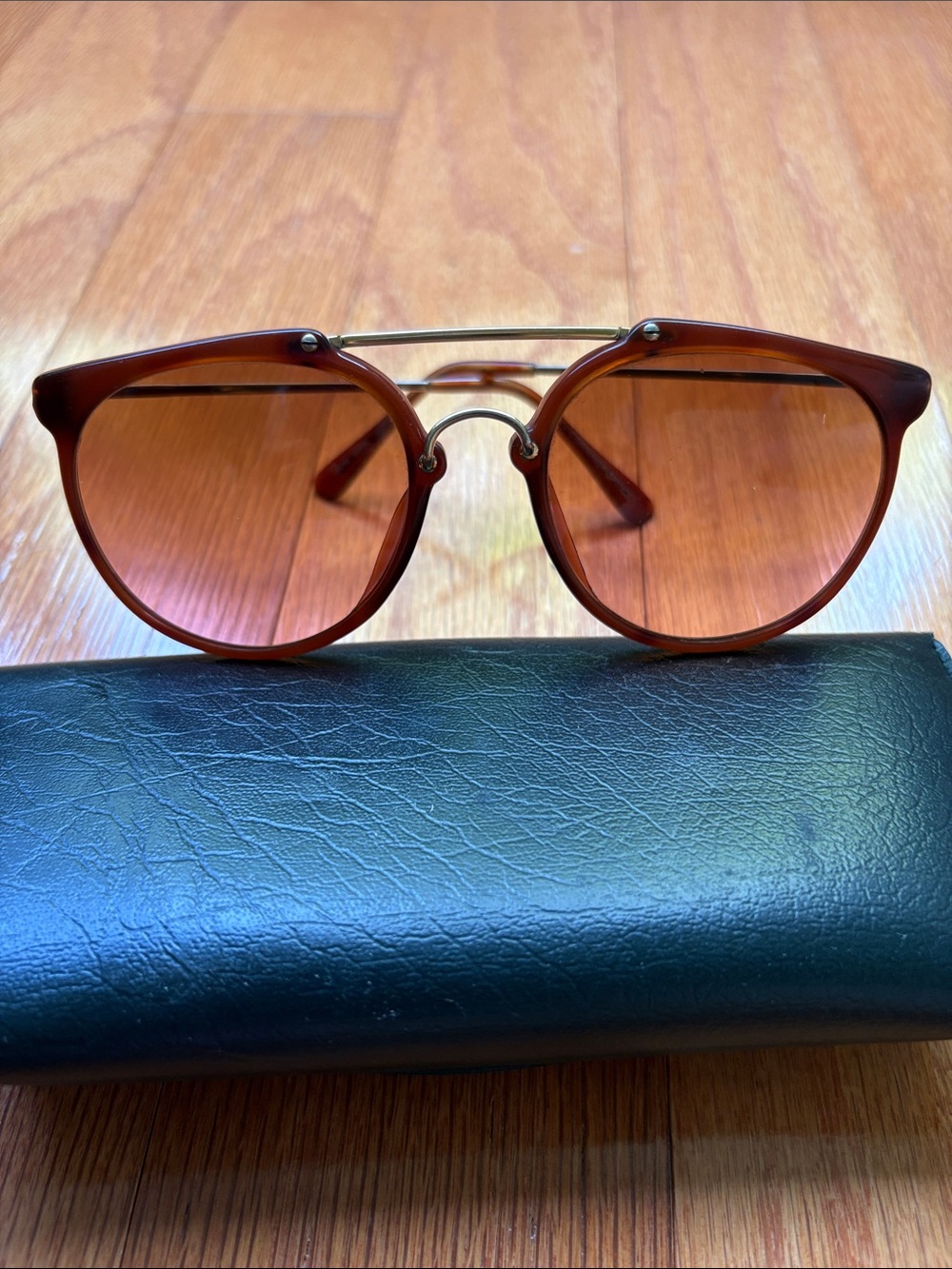 Vintage Corning Optics 6206R Wickets Aviator Sunglasses Honey Brown Gold Japan